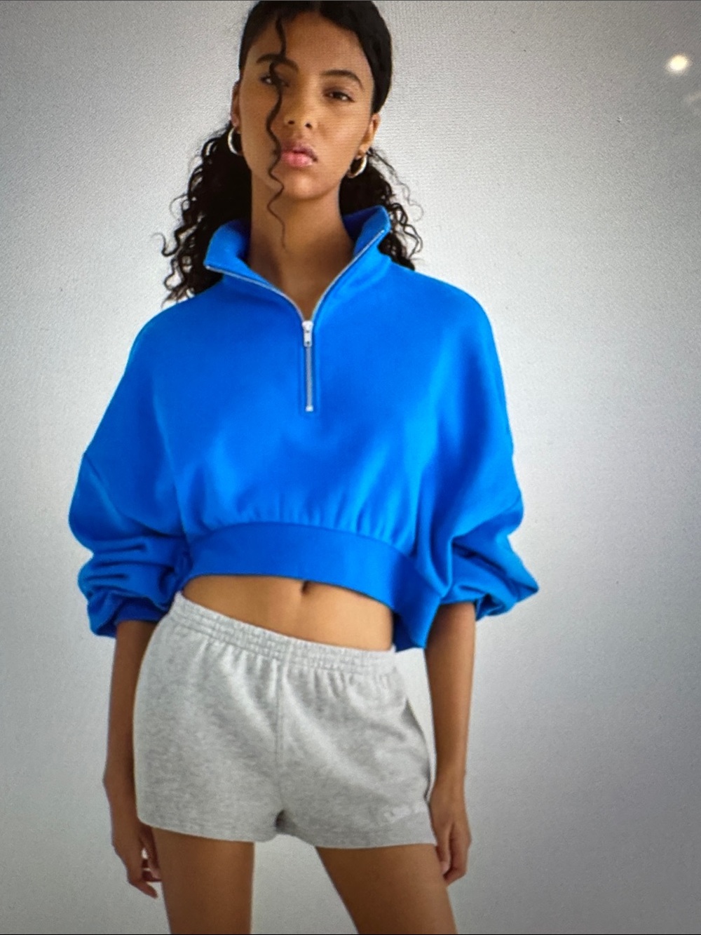 Urban Outfitters Out From Under Take It Easy Cropped Quarter Zip Pullover